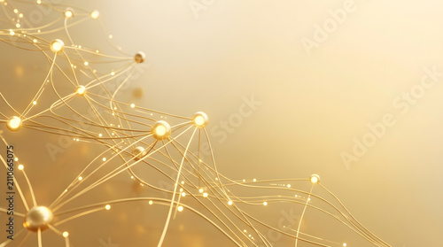 a golden background with many lines and dots