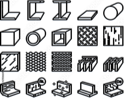 Fotografie Industrial materials, metal profiles, and construction components are being manu