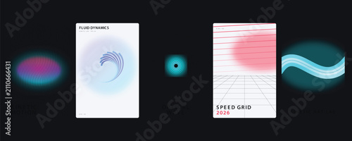 Quadro su tela Kinetic motion, fluid dynamics, optical wave, speed grid 2026, kinetic lab, post