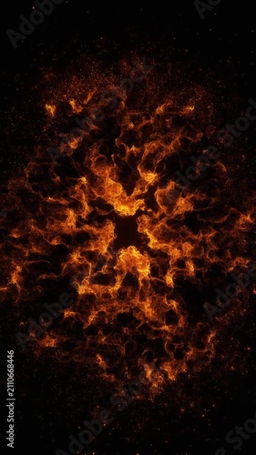 Compact Orange Fireball Burst