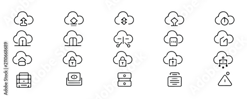 Bild auf Leinwand Cloud computing icons set