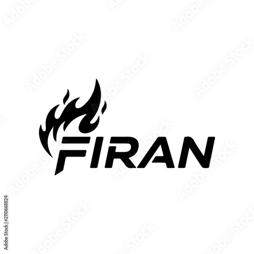 Minimalist Firan logomark with a stylized fire symbol