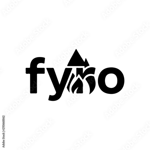 Modern Geometric Mountain Fire Silhouette Logo