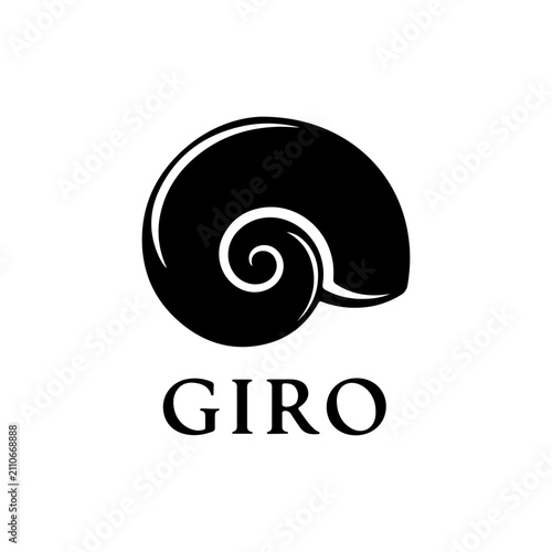 Minimalist Spiral Shell Logo Design Concept
