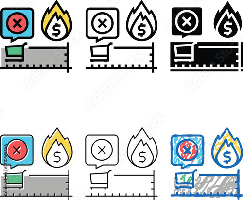 Foto core inflation color icon vector