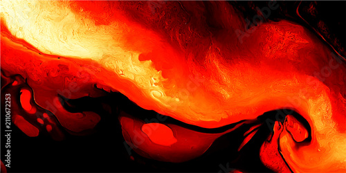 Bild auf Leinwand Abstract fiery vortex swirling with vibrant orange, yellow, and red hues against