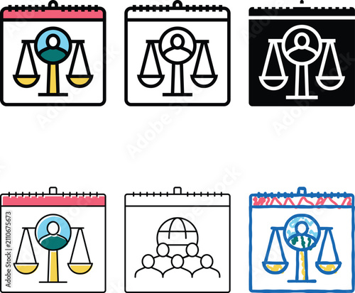 Foto human rights day color icon vector