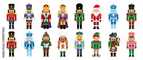 Принти на полотні Collection of Festive Christmas Nutcrackers and Characters