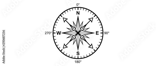 Foto Classic Compass Rose with Cardinal Directions and Arrows