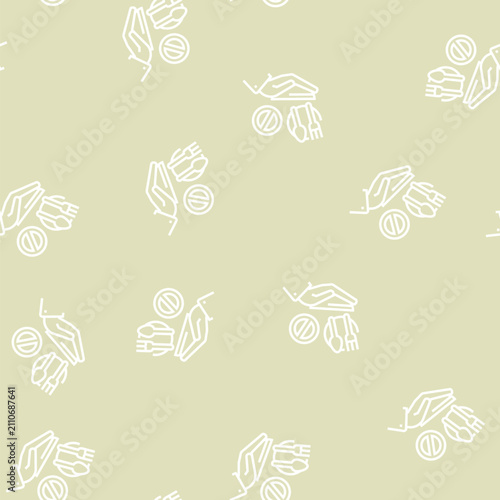Canvas Print hungry poverty problem vector line seamless pattern hungry poverty problem sign