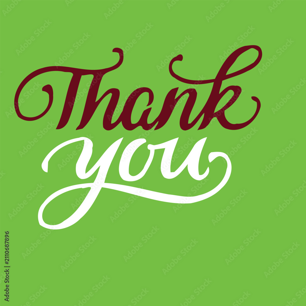 Fototapeta premium Minimal Thank You Vector Typography Template