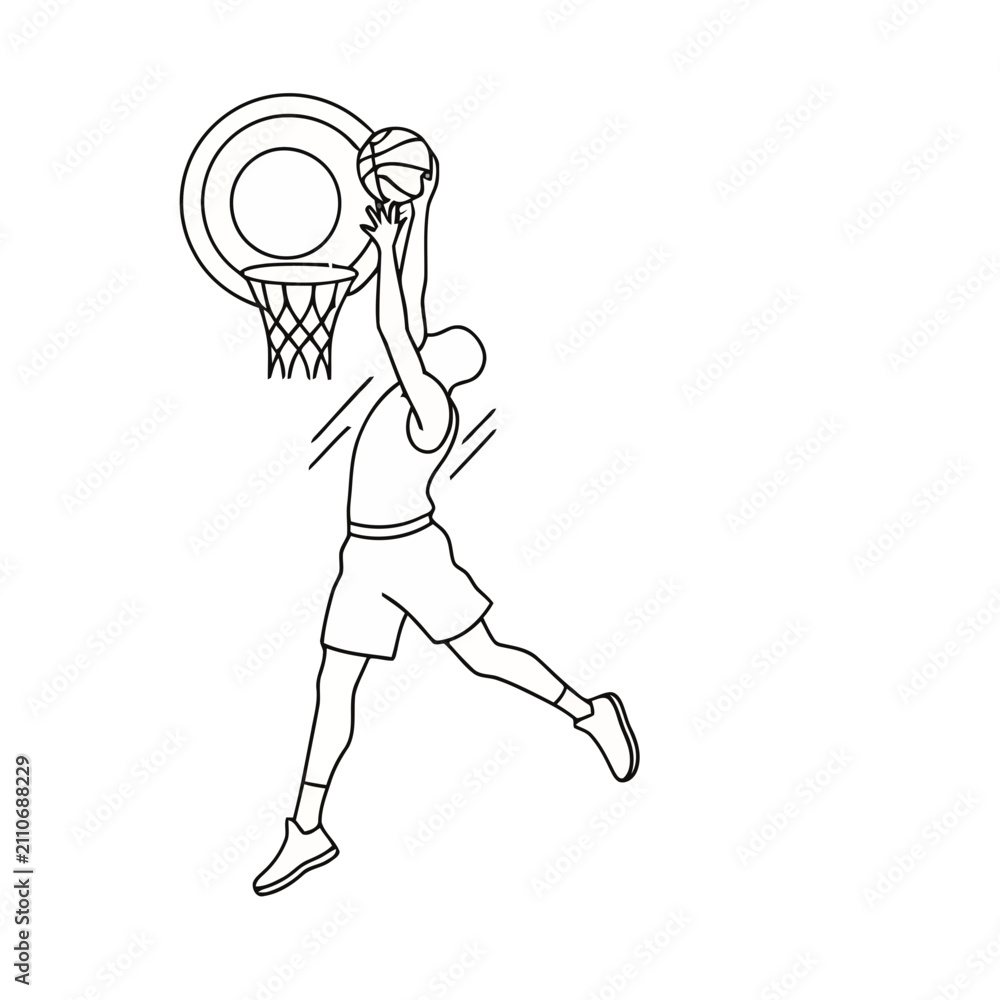 Obraz premium Basketball player dunking a ball