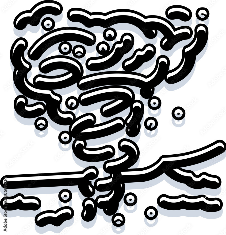 Obraz premium Abstract illustration forming a dark mushroom cloud, symbolizing a powerful atomic blast, destruction, danger, and the devastating impact of modern weaponry