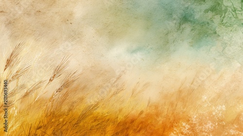 ultra-clear PPT cover background inspired by the colors of wheat fields and traditional cultural cloth
