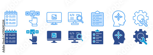 Obraz na płótnie Software development life cycle icon pack dual tone collection set