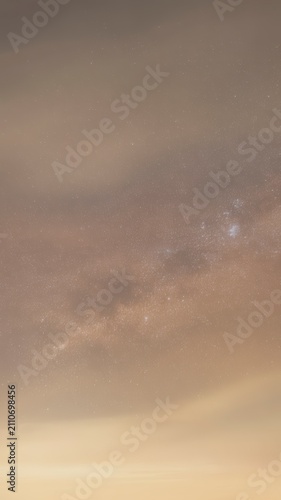 Night sky with stars and clouds at sunset