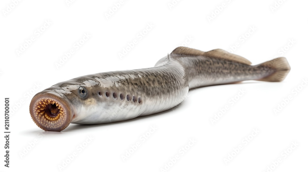 Fototapeta premium A Lamprey Fish Isolated on White Background.