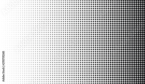 Foto Black and white halftone pattern with a smooth gradient transition from dense ci