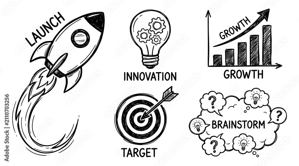 Fototapeta premium Creative Business Innovation and Growth Concept Illustration.