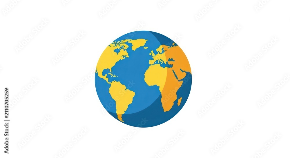 Fototapeta premium Globe Earth Planet World Map Illustration.