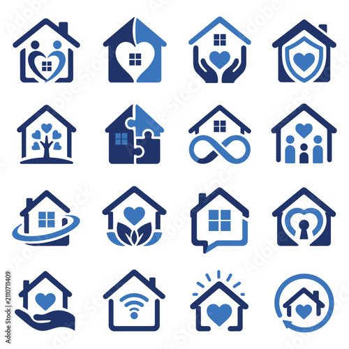 Premium Home Care and Safe Home Flat Vector Icon, Original Love for Home Symbol, Modern Minimal Real Estate SVG Branding Icon