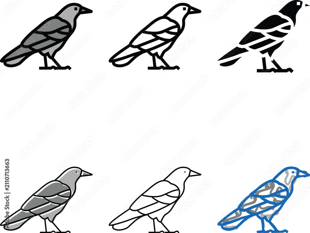 Fototapeta premium crow bird color modern icon vector. crow bird sign. isolated symbol