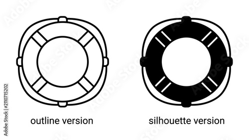 Canvastavla Life Buoy Icon: Two life buoys are shown, one as a white outline and the other as a black silhouette, representing safety and rescue