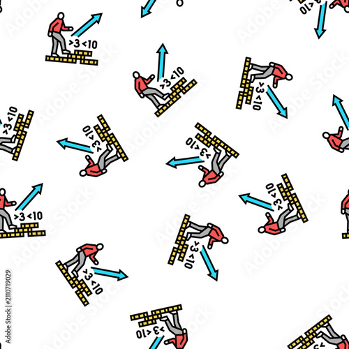 Canvastavla walking inflation vector seamless pattern walking inflation sign illustration