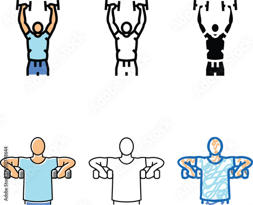 Bild auf Leinwand arnold press arm fitness exercise color icon vector