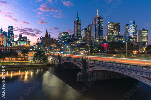 Melbourne Southbank Cityscape Golden hour
