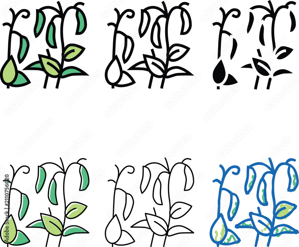 Obraz premium plant peas color icon vector. plant peas sign. multistyle isolated symbol