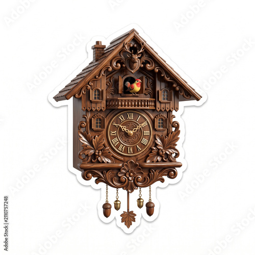 Traditional Wooden Carved Cuckoo Clock

