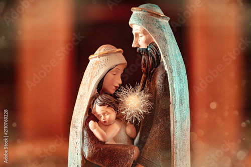 Photography Nativity scene holy family representing christmas tradition