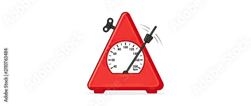 Canvastavla Wind-up Speedometer Device Illustration