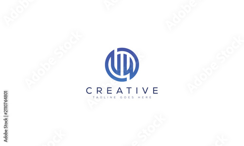 Blue abstract circle logo design for business identity