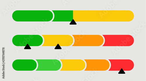Konstfotografi Clean and intuitive multi-color progress indicators with dynamic triangular poin