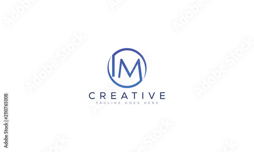 Minimalist letter m logo design with circle shape