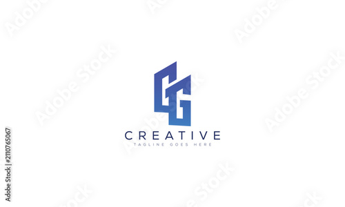 Modern letter gg logo design concept
