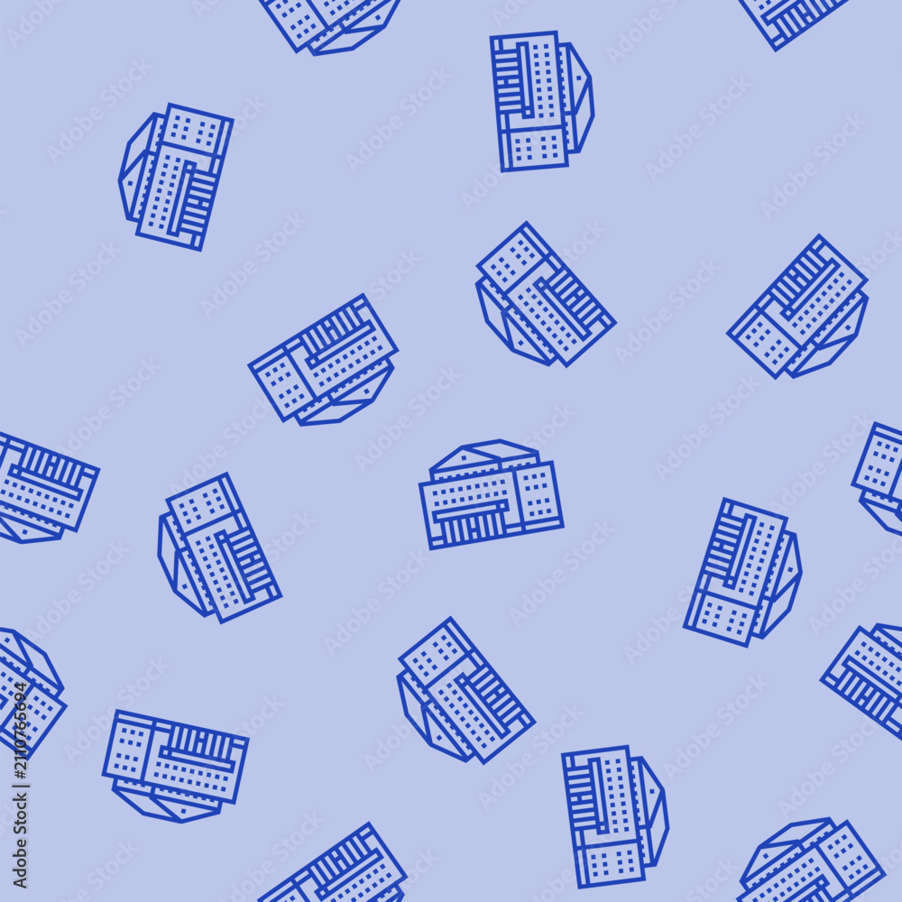 Obraz premium finance bank building vector line seamless pattern finance bank building sign illustration