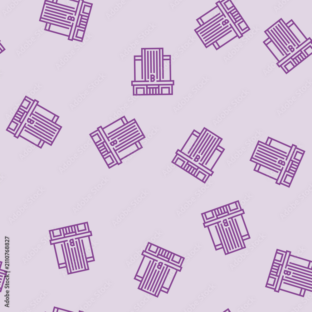Obraz premium credit bank building vector line seamless pattern credit bank building sign illustration