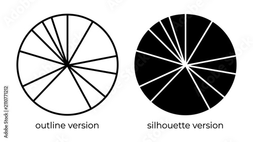 Quadro su tela Circle Segments Comparison: Two circular diagrams showcasing radial divisions, o