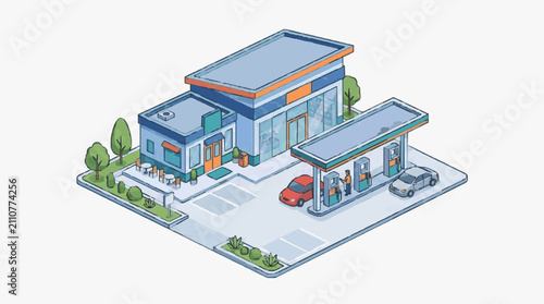 Modern Fuel Station with Convenience Store.