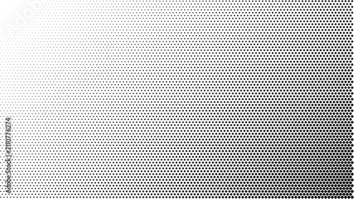 Bild auf Leinwand Black and white halftone diagonal gradient pattern, with circular dots increasin