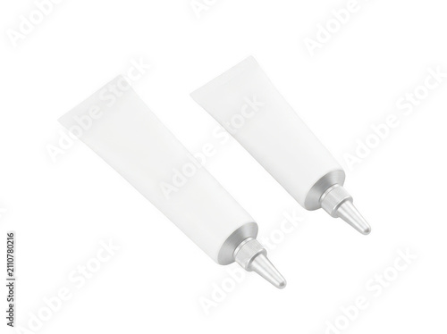 Two modern white earbuds with silver tips
