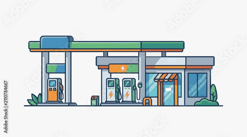 Modern Gas Station with Clean Lines.