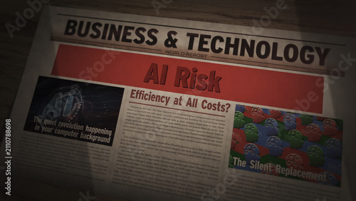 Ai risk breaking news title newspaper