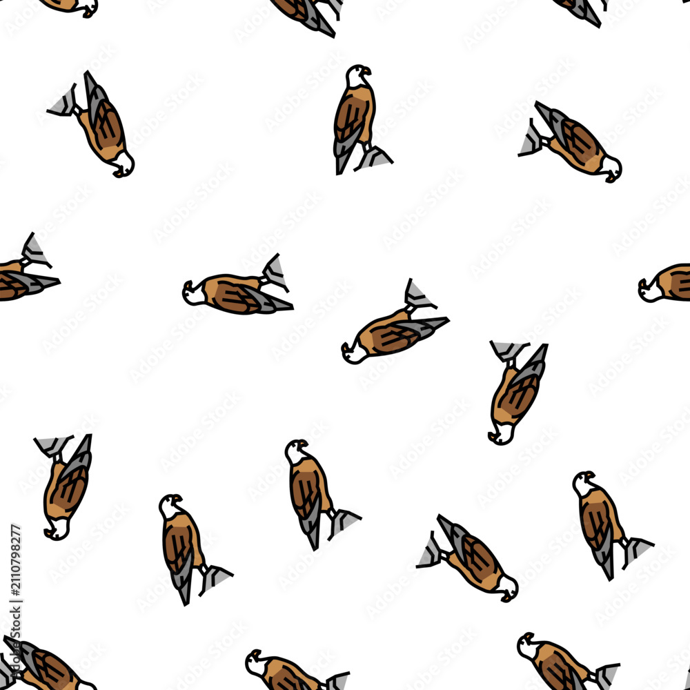 Fototapeta premium eagle bird in zoo vector seamless pattern eagle bird in zoo sign illustration