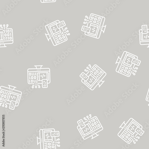 Canvastavla programming software vector line seamless pattern programming software sign illu