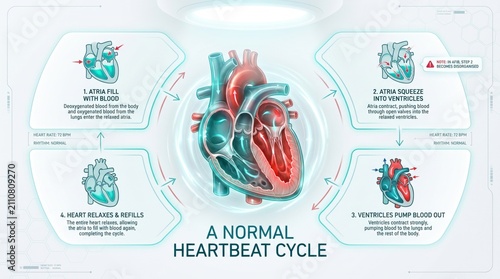 A normal heartbeat cycle