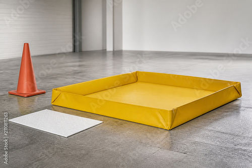 Facility Spill Containment Berm in Active Editorial Context